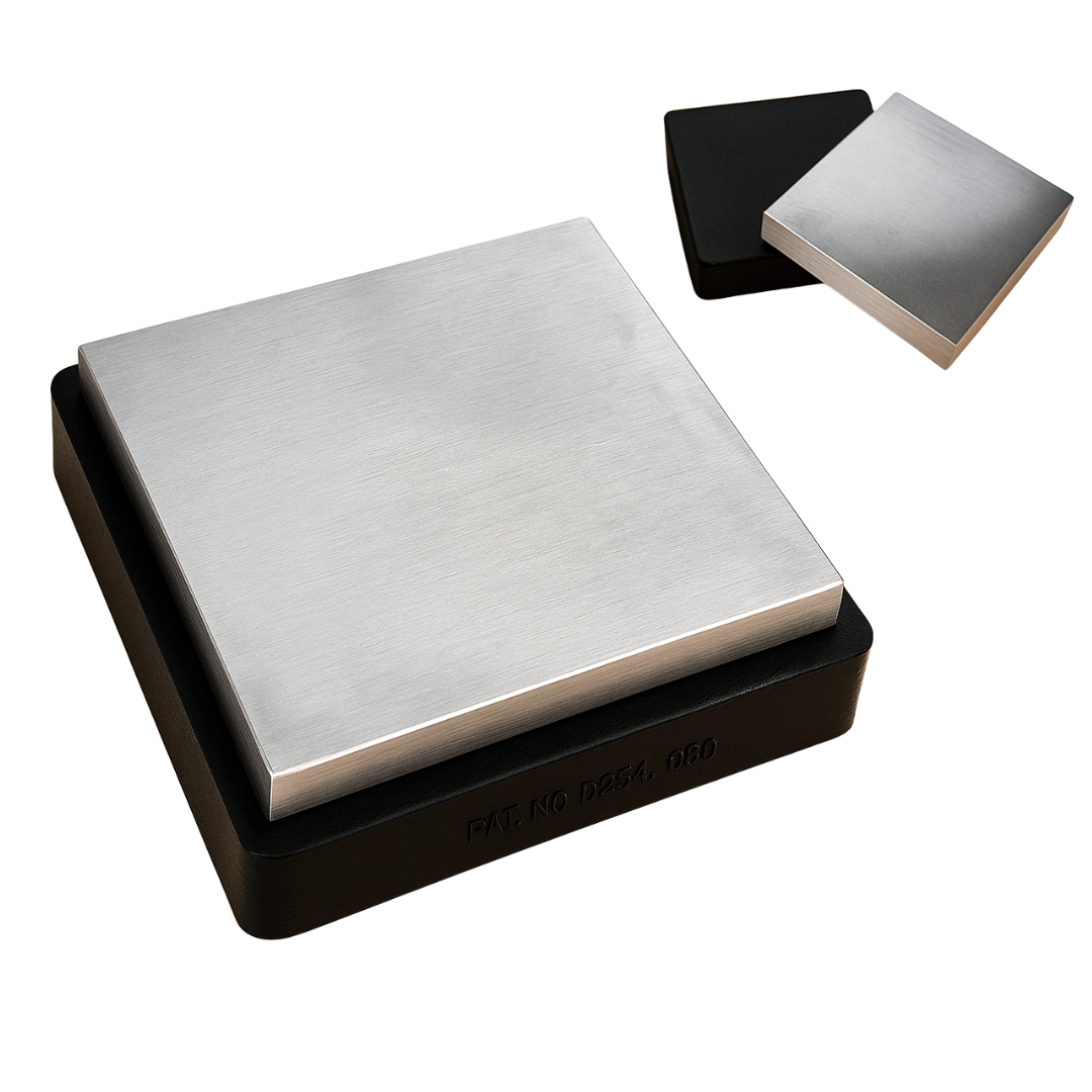 4-Inch Square Steel & Rubber Bench Block  - TJ-9804R