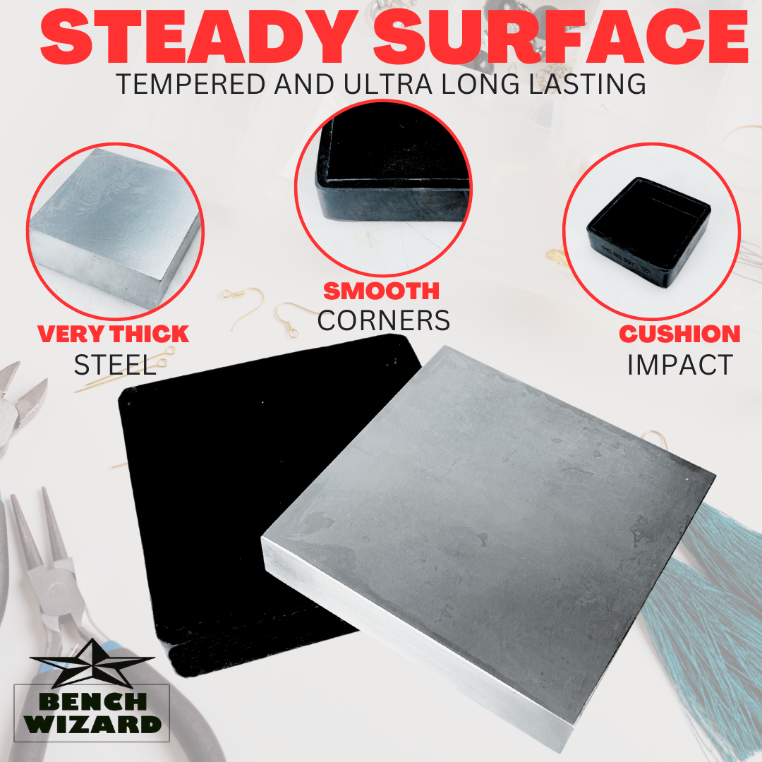 6" Steel & Rubber Square Bench Block  - TJ9806-RUB