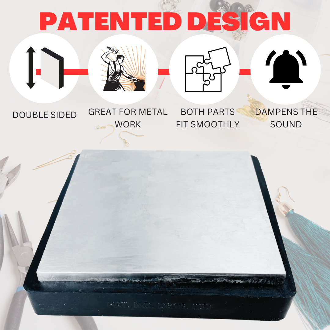 6" Steel & Rubber Square Bench Block  - TJ9806-RUB
