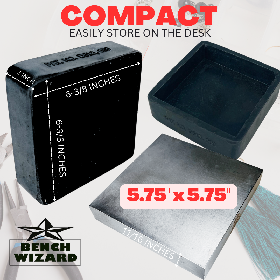 6" Steel & Rubber Square Bench Block  - TJ9806-RUB