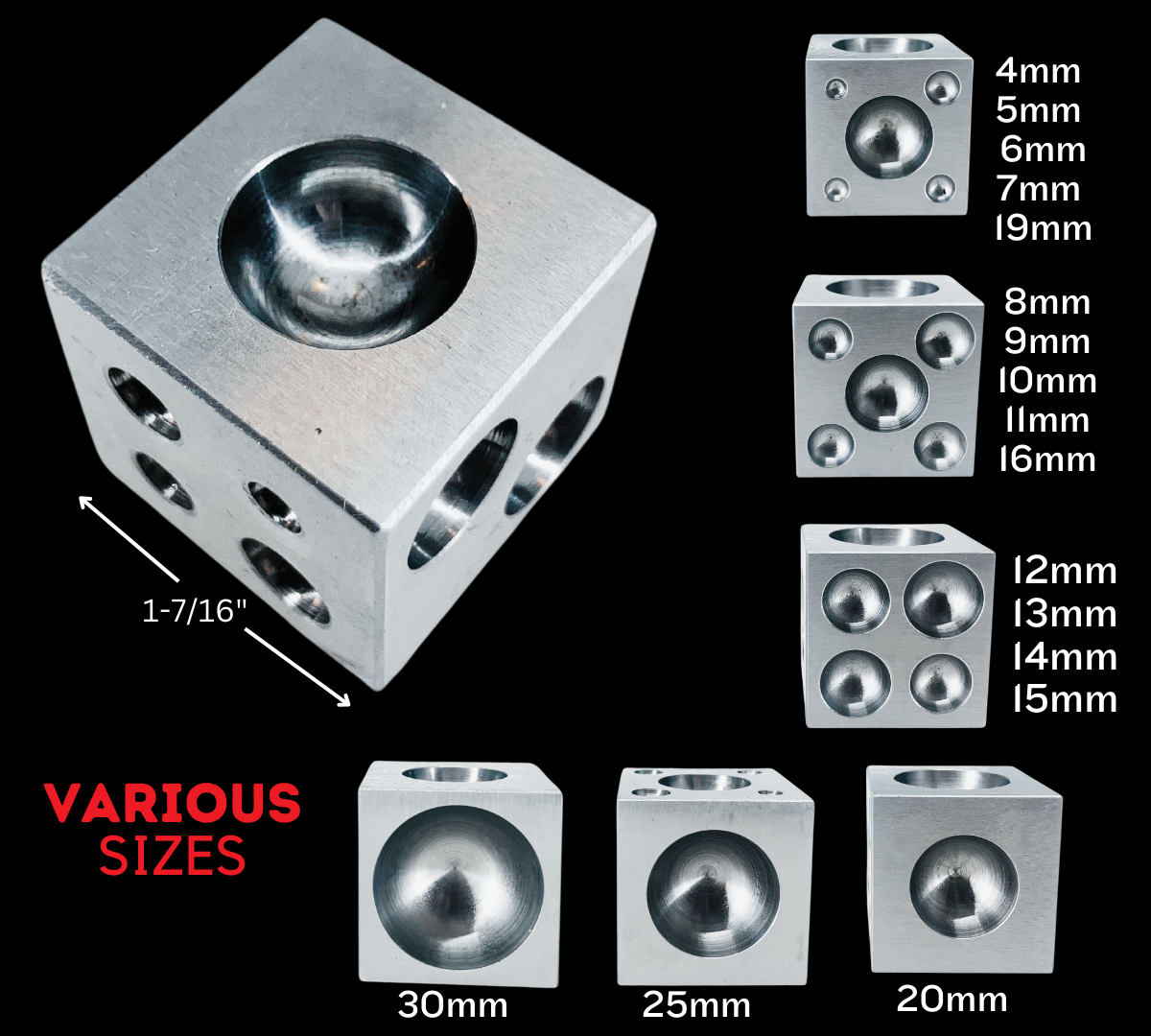 1-1/2 Inch Cube Shaped Doming Block For Bending Metal  - TJ9820-15