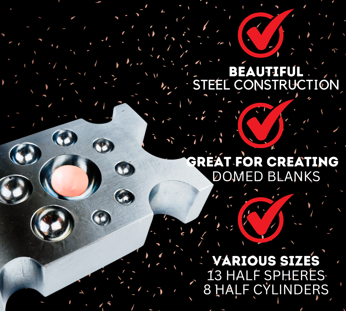 Half Spheres & Half Cylinders Dapping Block  - TJ01-09830