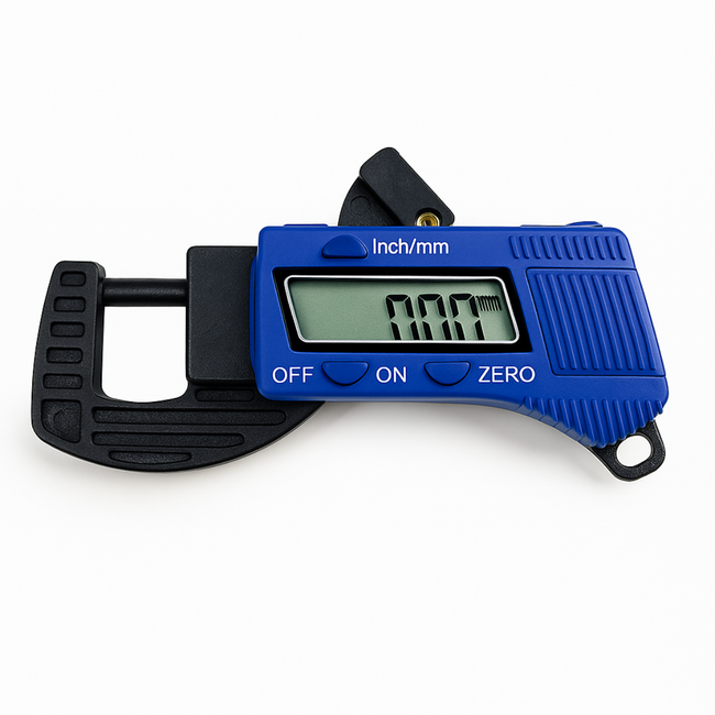 Digital Thickness Gauge – Carbon Fiber Composite Body with 8mm LCD Display, 0–12mm Range, 0.01mm Resolution