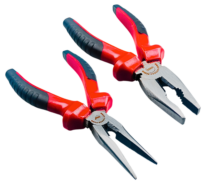 2 Pcs. 8 Inch Pliers Set - Lineman & Long Nose