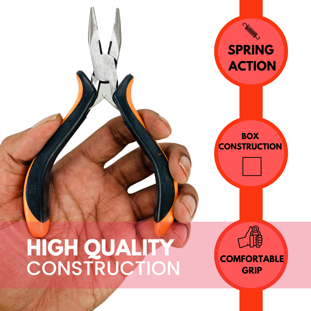 3 Piece 4.5" Mini Lineman Pliers Set – Long Nose, Linesman & Side Cutter with Comfort Grip Handles