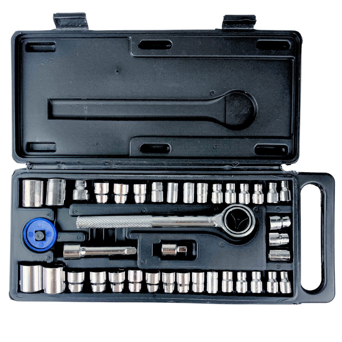 40 Pc 3/8, 1/4 Inch Drive SAE and MM Socket Set  - TP-02340