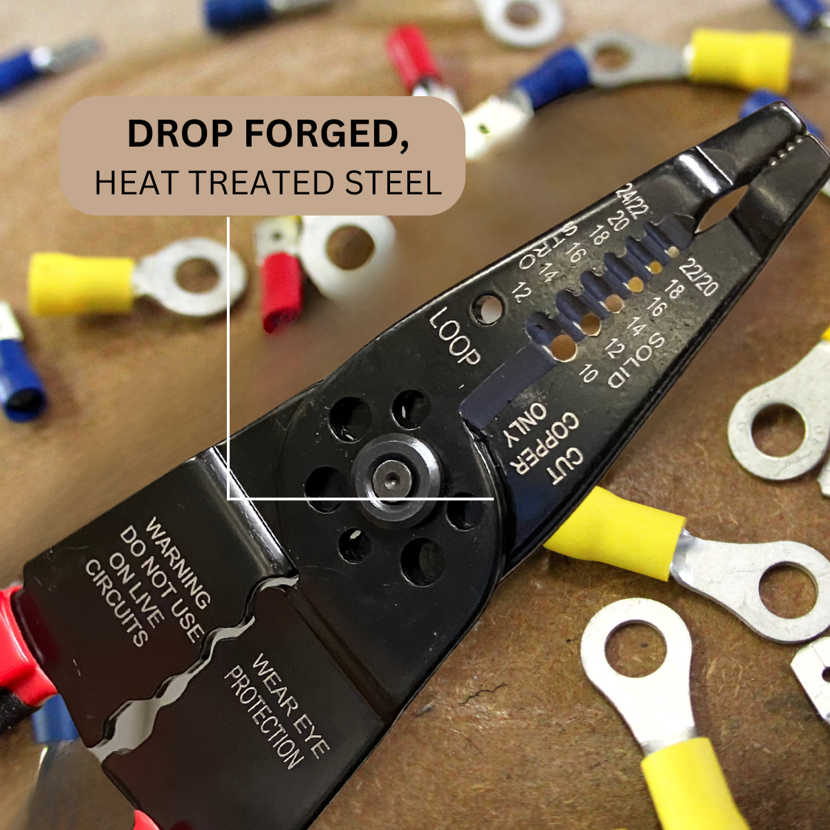 8" Wire Crimping and Cutting Tool With Size Gauge & Spring Action   - TP-28481