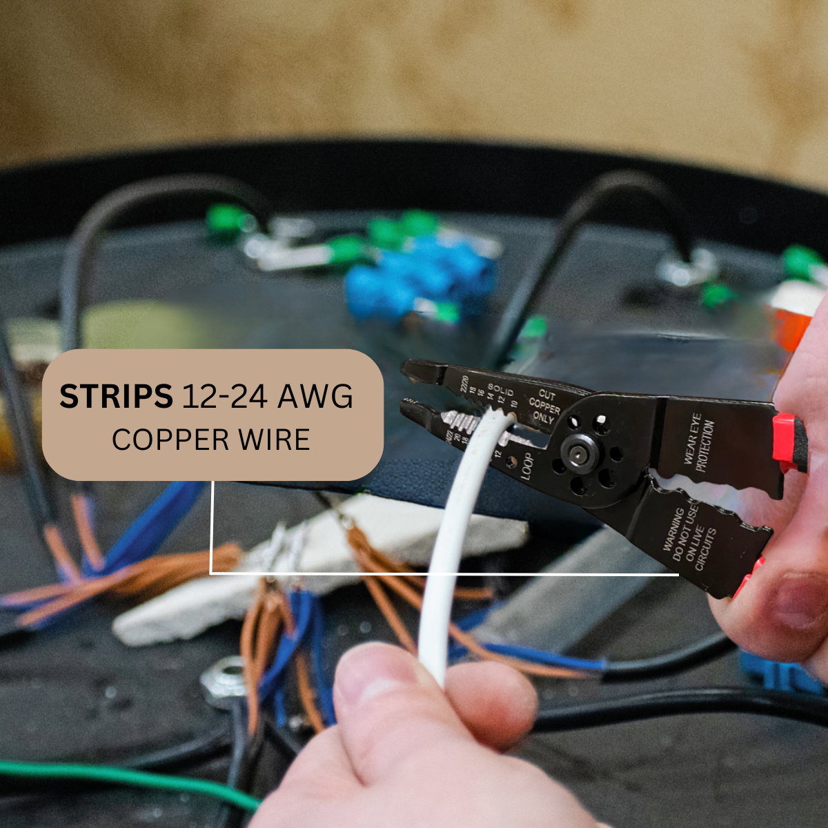 8" Wire Crimping and Cutting Tool With Size Gauge & Spring Action   - TP-28481