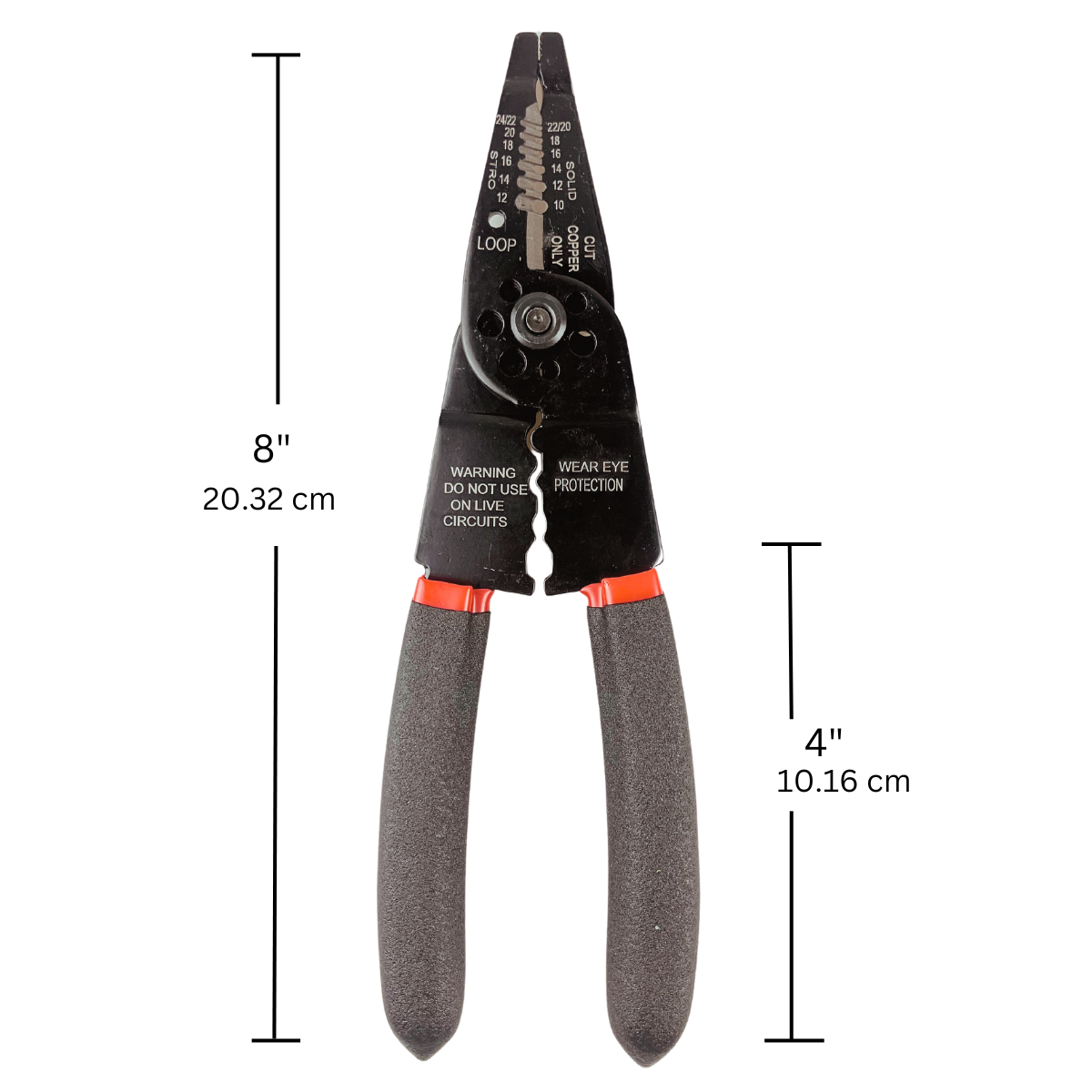 8" Wire Crimping and Cutting Tool With Size Gauge & Spring Action   - TP-28481