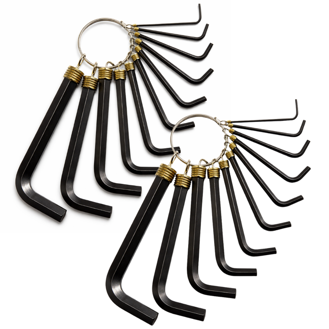 Hex Key Wrench Set SAE Sizes 5/64"–3/8" on Ring (2-Pack, 10 Pieces Each) – TP-16006-Z02