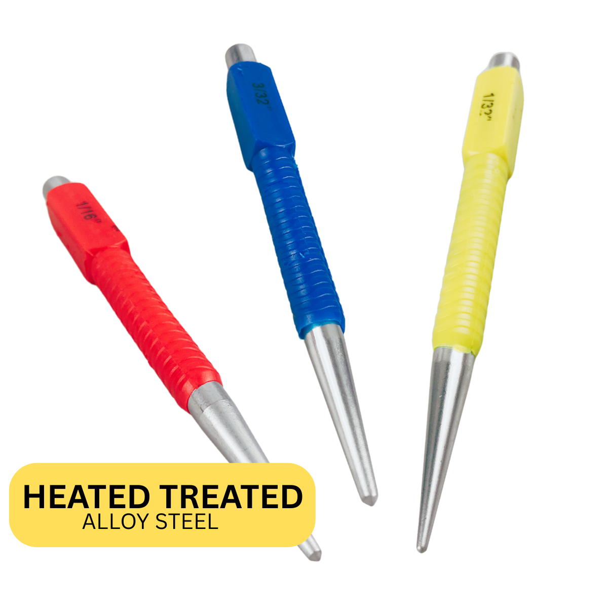 3 Pc. Nail & Brad Punch Set - Color Coded (Pack of: 2) - TZ-02703-Z02