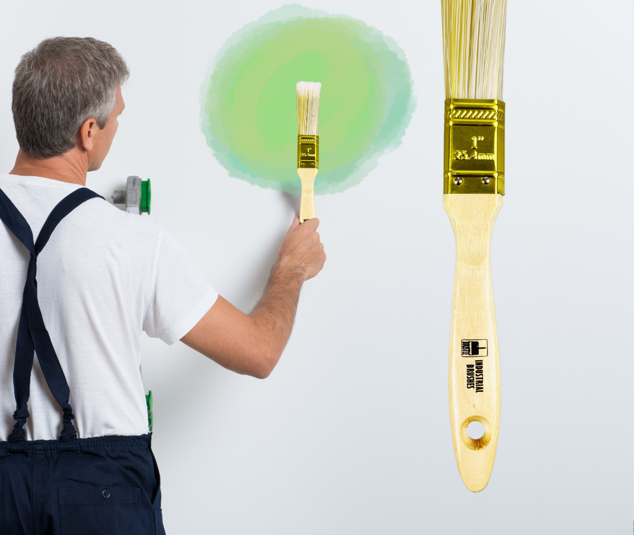 Bristle Brush - 1" Wide - For House Painting, Varnish Or Lacquer With Wooden Handle (Pack of: 2) - TZ63-28434-Z02