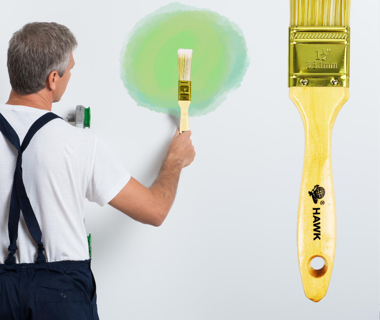 1.5" Wide Bristle Brush for House Painting, Varnish or Lacquer, Wooden Handle (Pack of: 2) - TZ63-28435-Z02