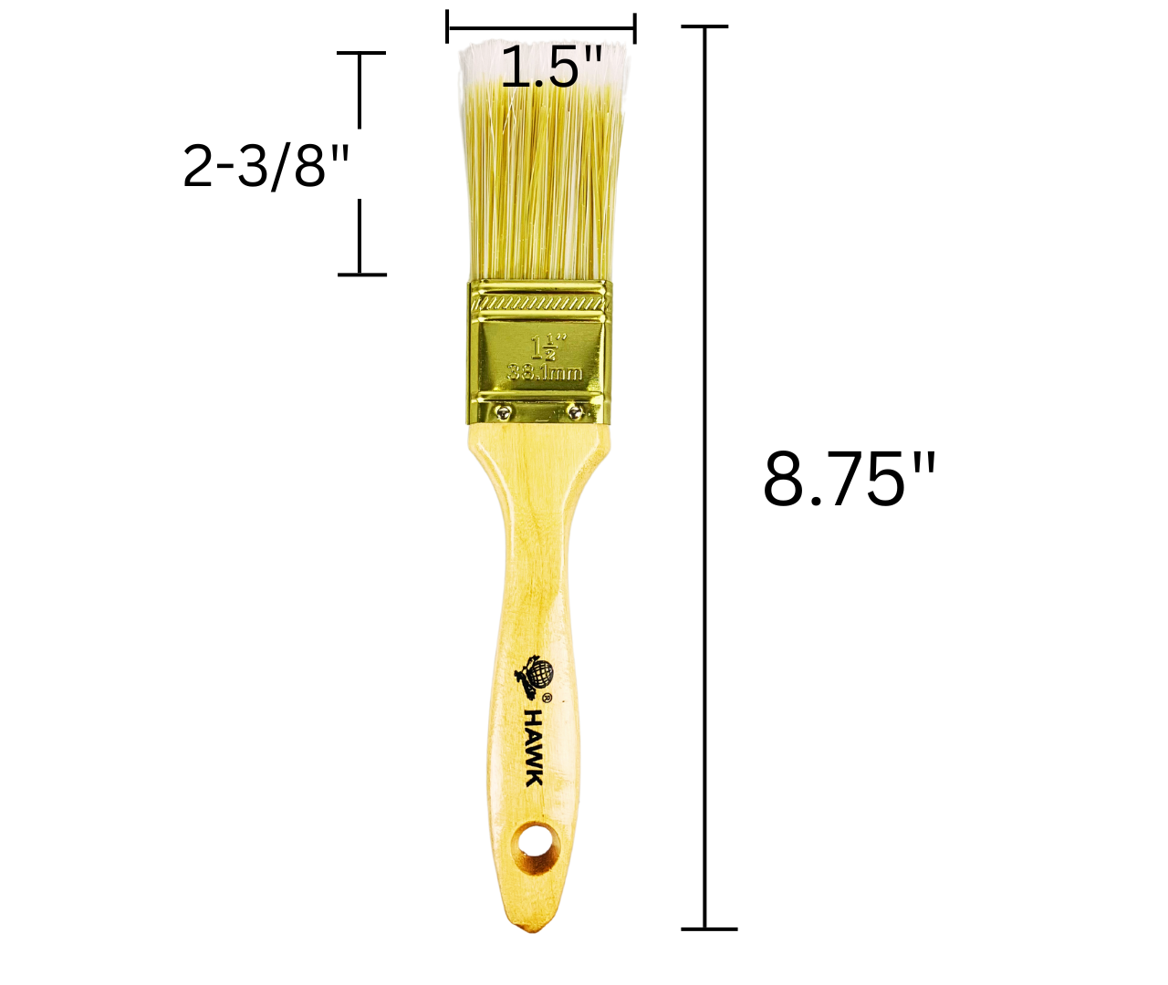 1.5" Wide Bristle Brush for House Painting, Varnish or Lacquer, Wooden Handle (Pack of: 2) - TZ63-28435-Z02
