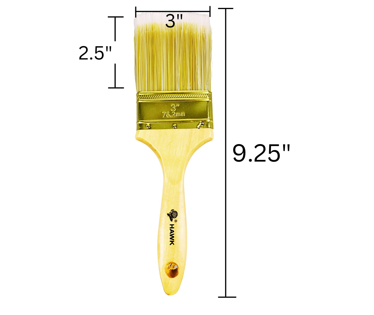 3" Wide Bristle Brush - For House Painting, Varnish Or Lacquer (Pack of: 2) - TZ63-28438-Z02
