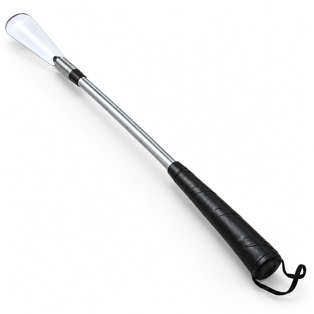 23 Inch Long Handle Shoe Horn for Men & Women – Metal Shoe Horn with Ergonomic Non-Slip Grip, Smooth Plastic Head & Hanging Loop – Long Reach Shoe Helper for Seniors & Adults