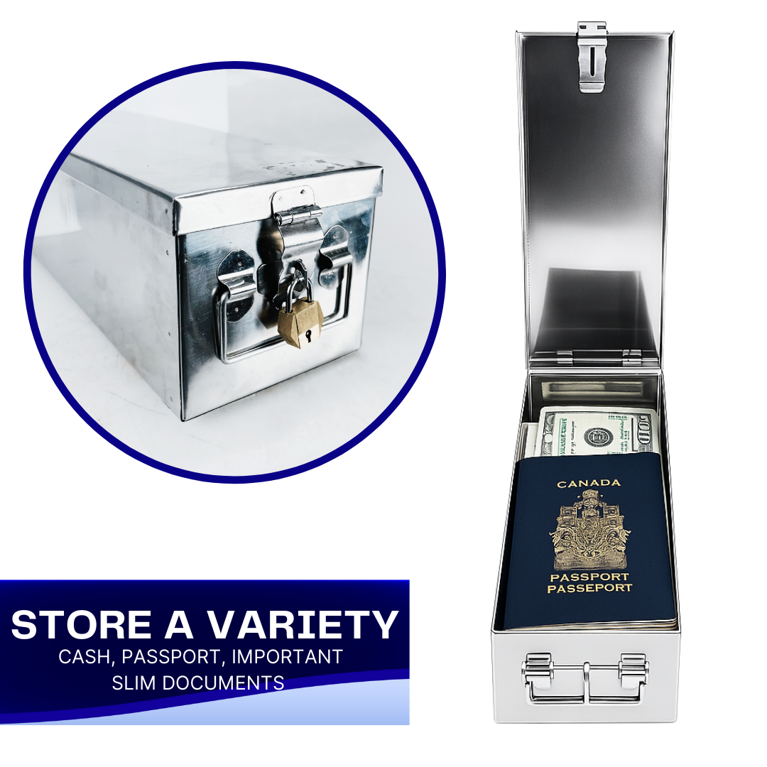 Stainless Steel "safety Deposit" Style Box  - U-44050