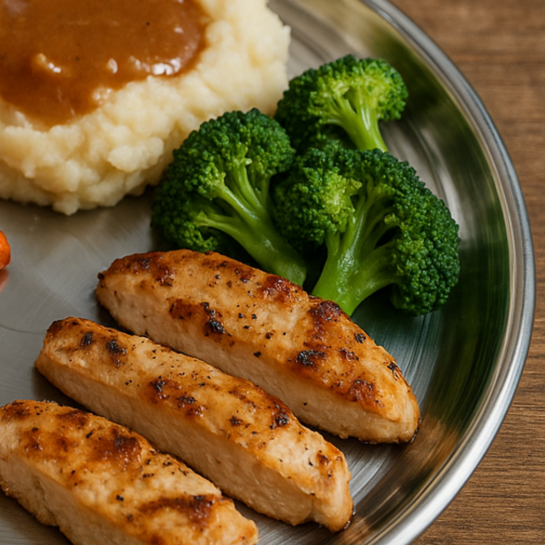 10" Stainless Steel Round Plate – Durable and Easy to Clean – Classic Dinner Thali for Home, Camping, or Everyday Use – Rust-Resistant Food Serving Plate