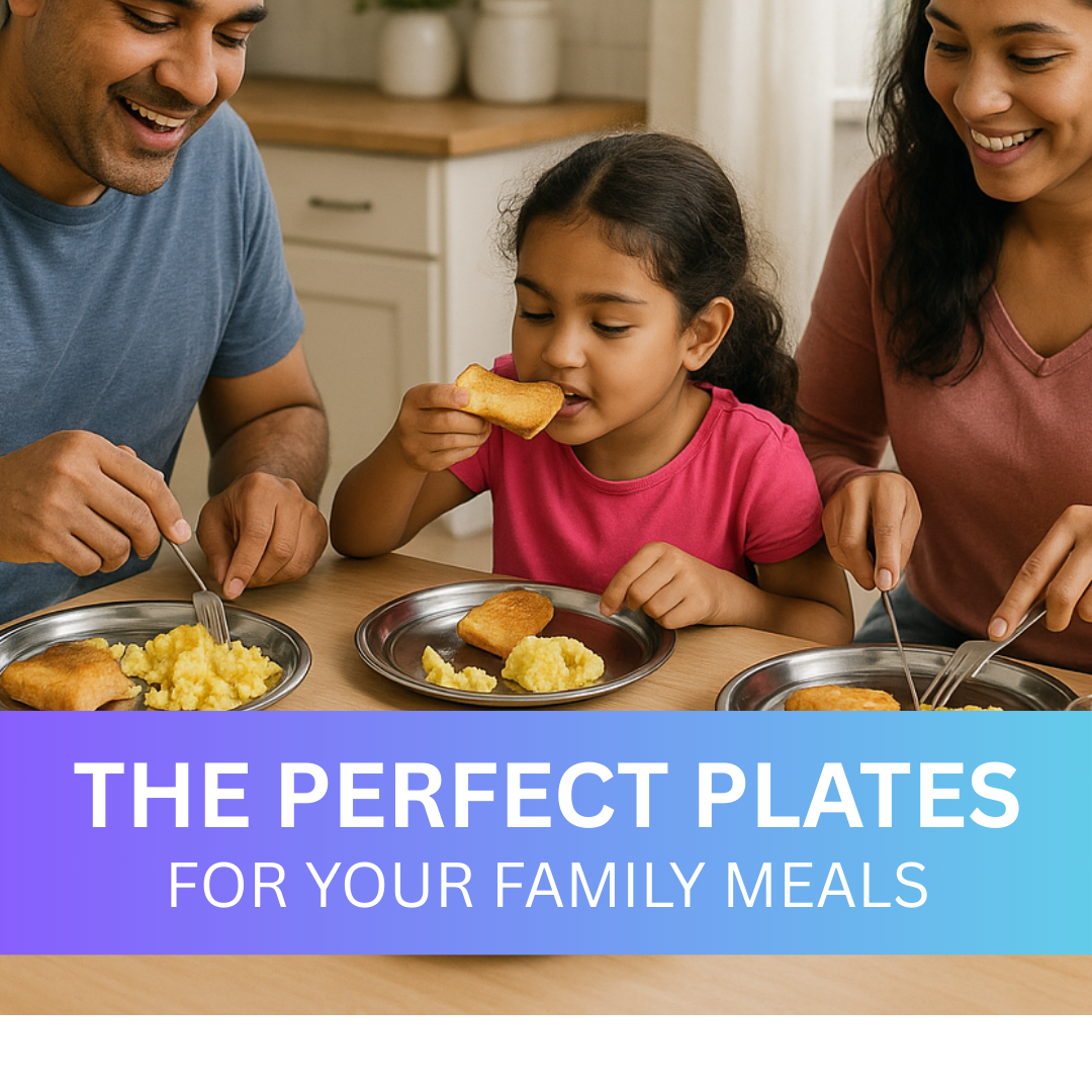 10" Stainless Steel Round Plate – Durable and Easy to Clean – Classic Dinner Thali for Home, Camping, or Everyday Use – Rust-Resistant Food Serving Plate