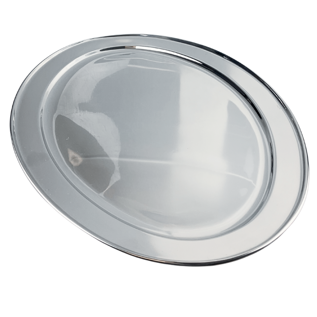 22" x 16" Large Oval Stainless Steel Tray  - U-89555