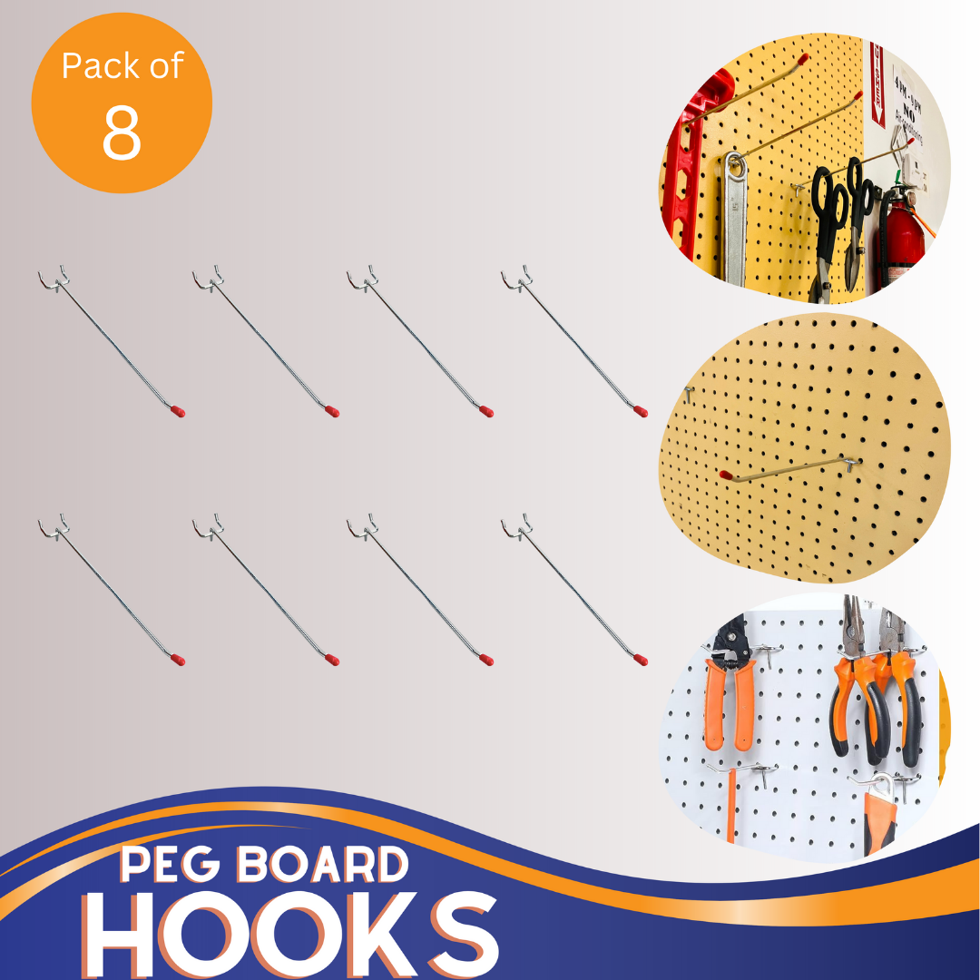 8 Piece 8 Inch Single Straight Hooks Set  - HW-10088
