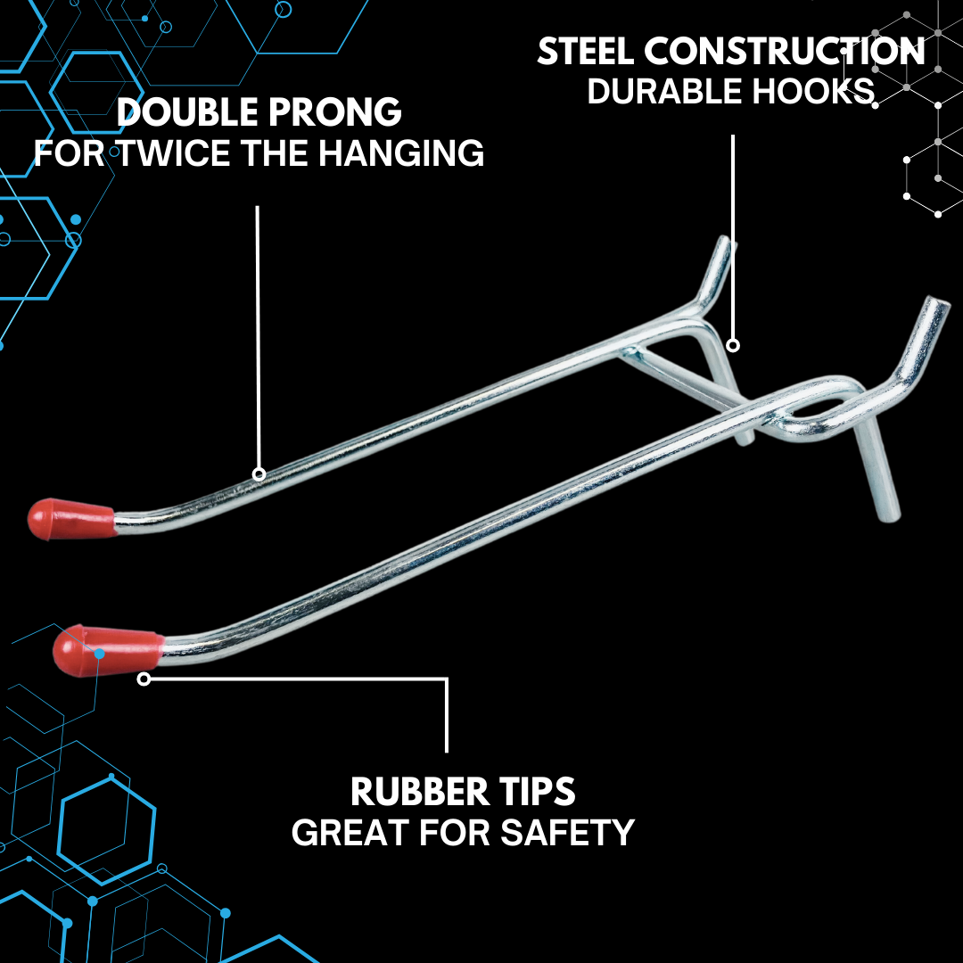 4 Pc. 4" Double Prong Hooks  - HW-20044