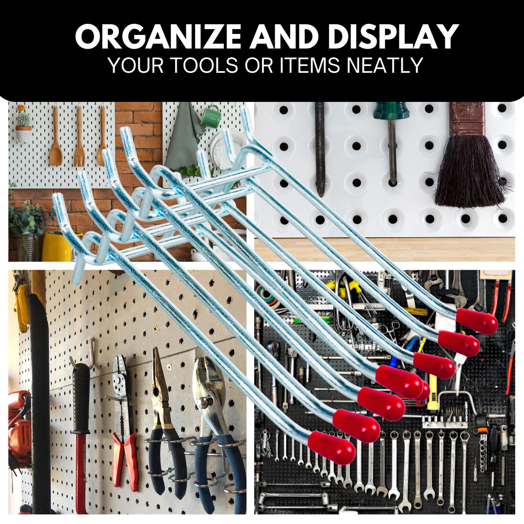 4 Pc. 4" Double Prong Hooks  - HW-20044