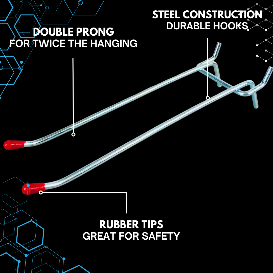 4 Piece Set of Double Prong Peg Hooks  - HW-20064