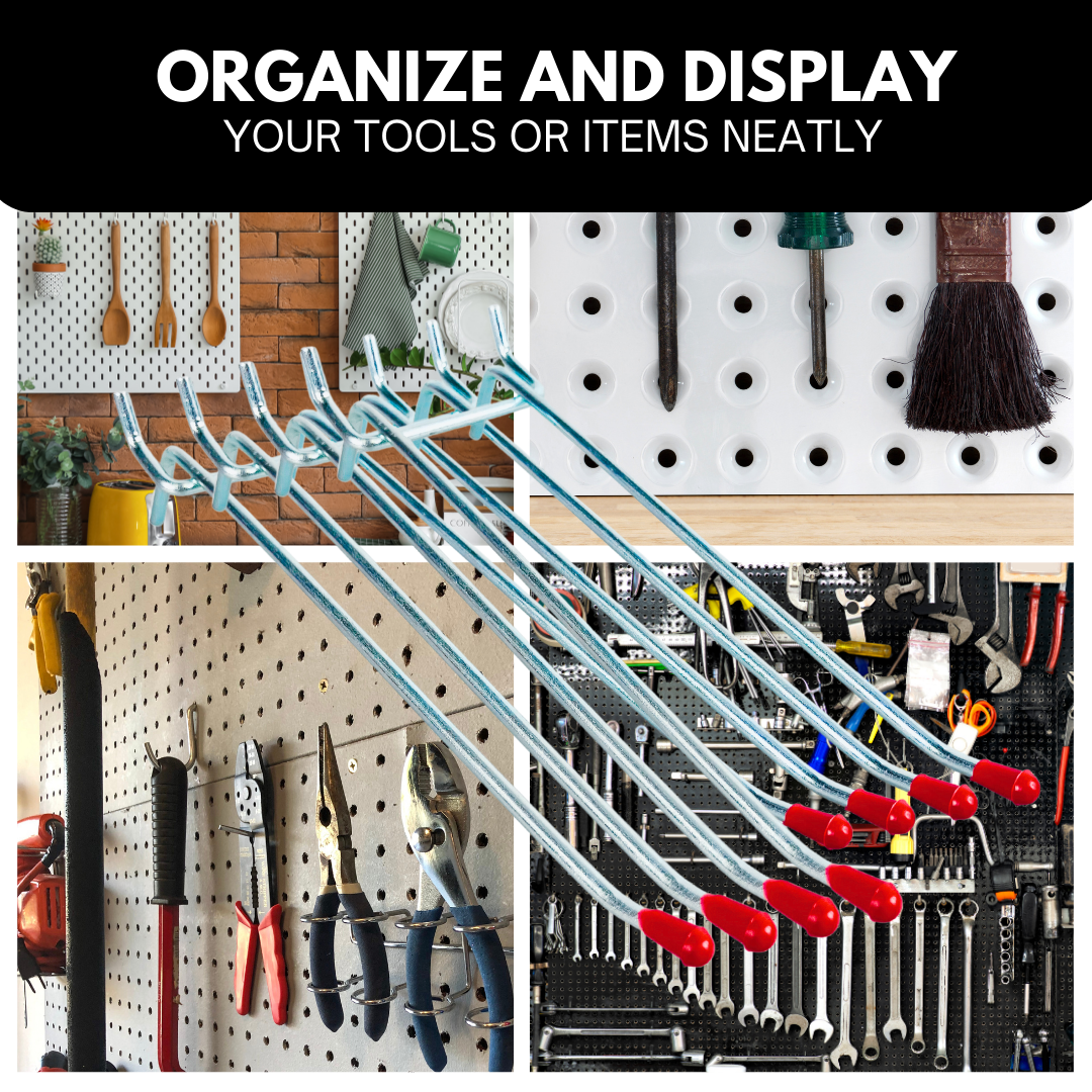 4 Piece Set of Double Prong Peg Hooks  - HW-20064