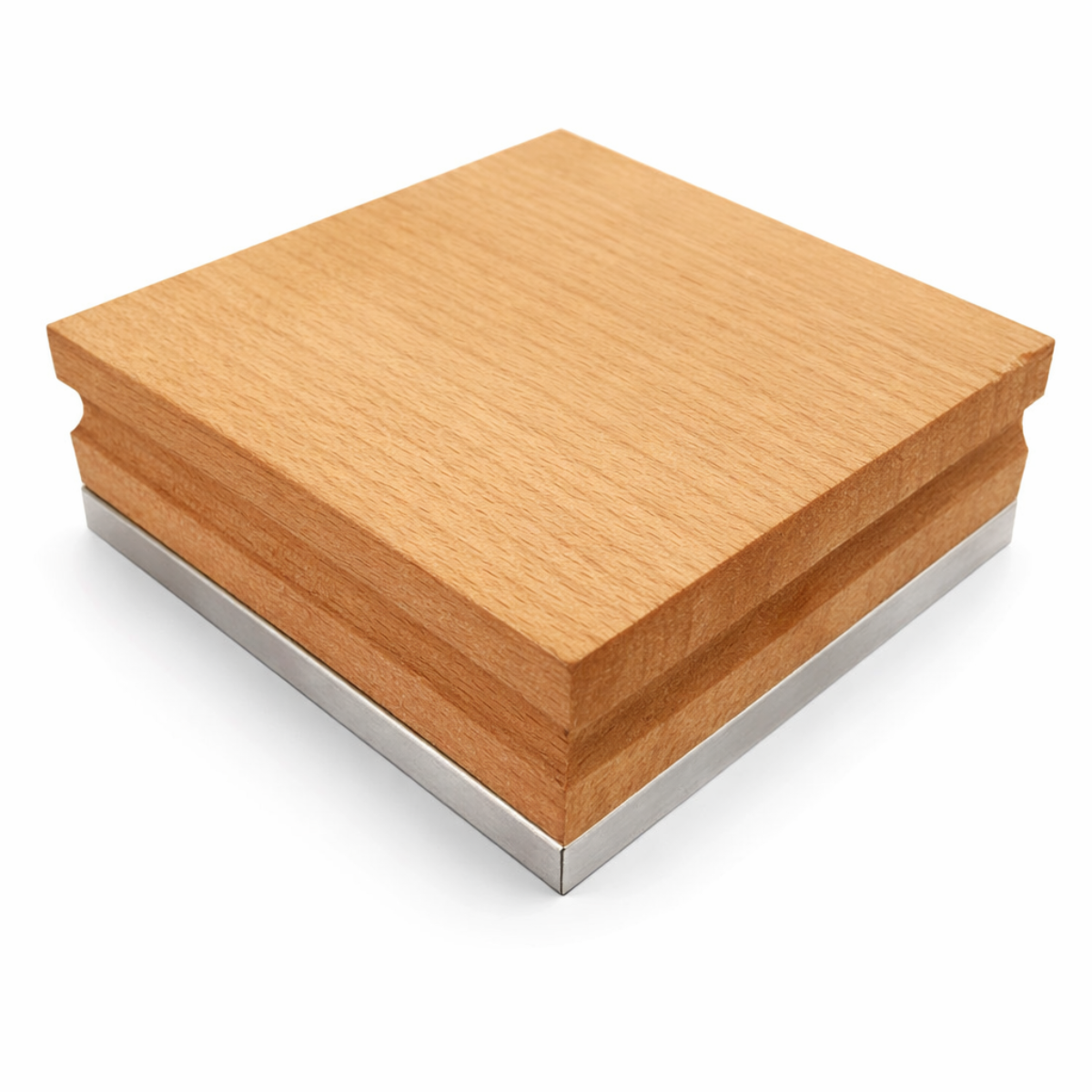 Steel And Wood Bench Block 3" X 3" X 1", For Jeweler's And Crafters  - TJ-29365