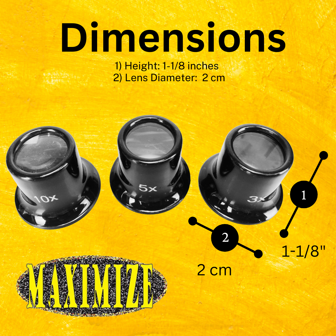 3 Piece Black Jeweler's Loupe Set - 3X, 5X and 10X Power - MG-20900