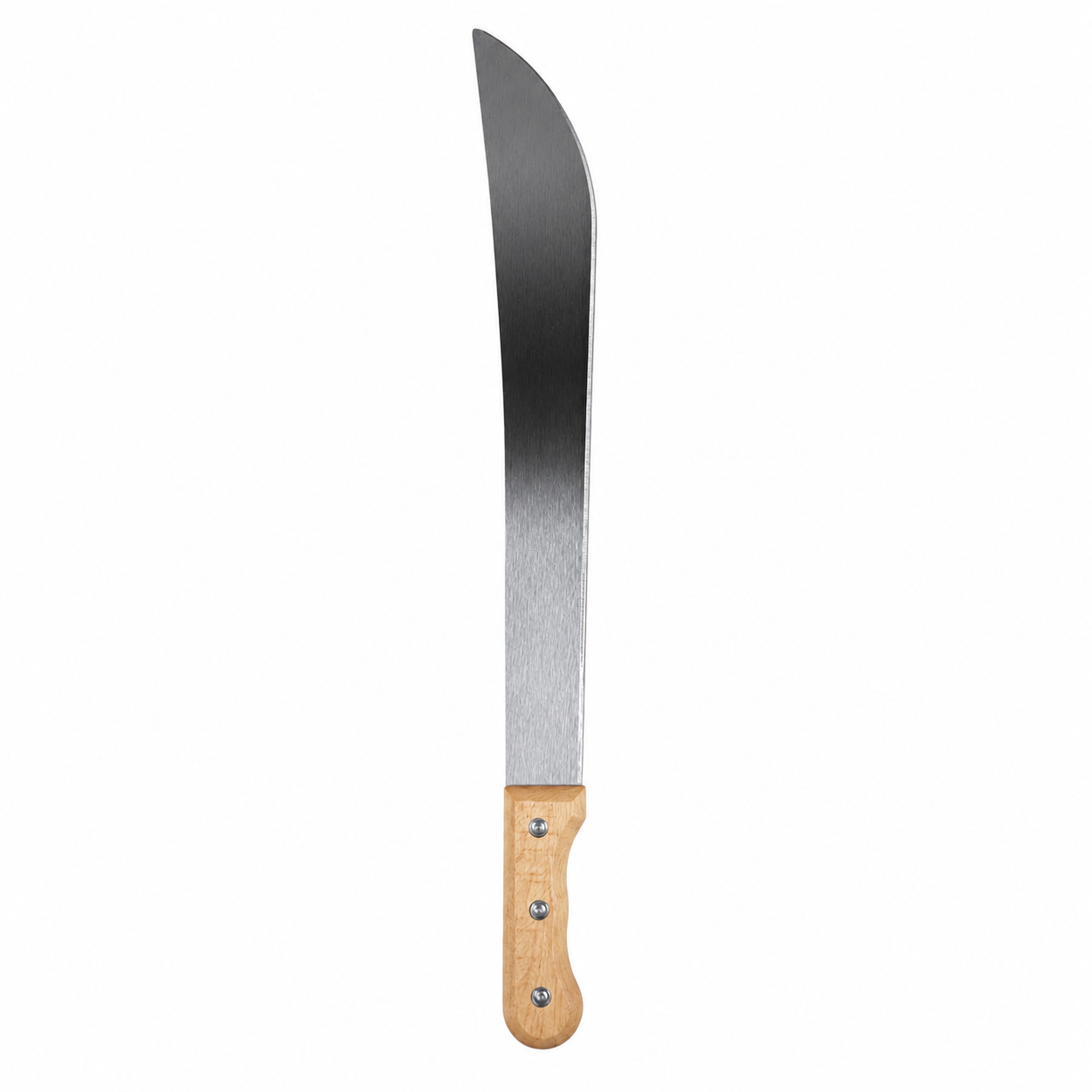 18-Inch Machete with 5-3/8-Inch Wooden Handle, Long Curved Metal Blade with 3-Rivet Construction for Cutting Tall Grass, Weeds, Brush and Garden Overgrowth