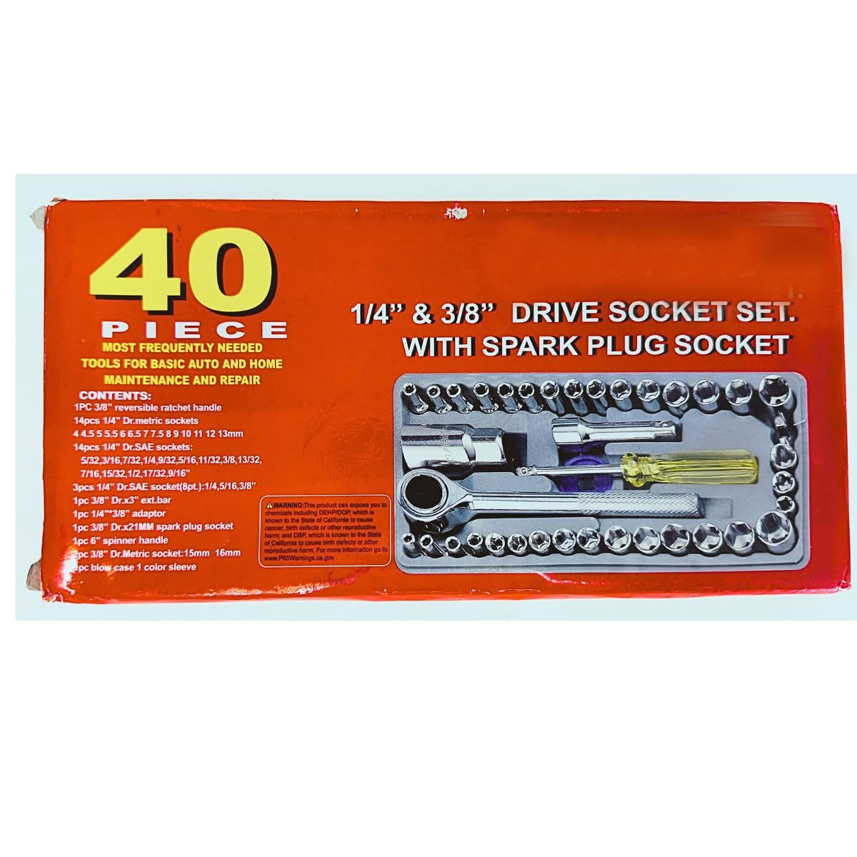 ATC 40-Piece 1/4" & 3/8" Drive Socket Set with Spark Plug Socket