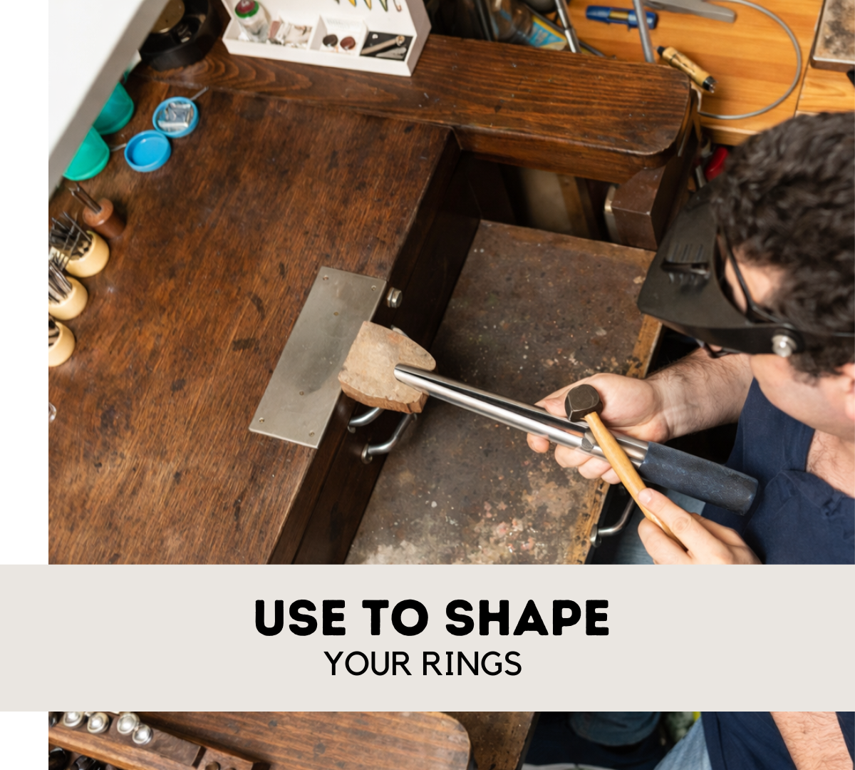 Jeweler’s Precision Toolkit — Dual-Head Utility Hammer + Solid Steel Ring Mandrel