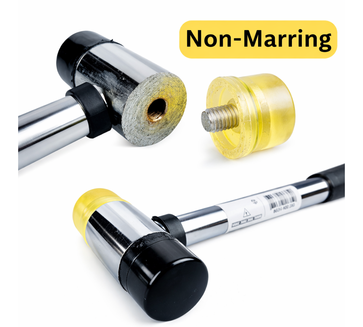 Jewelry Shaping & Forming Kit — Solid Ring Mandrel + Dual-Head Nylon/Rubber Utility Hammer