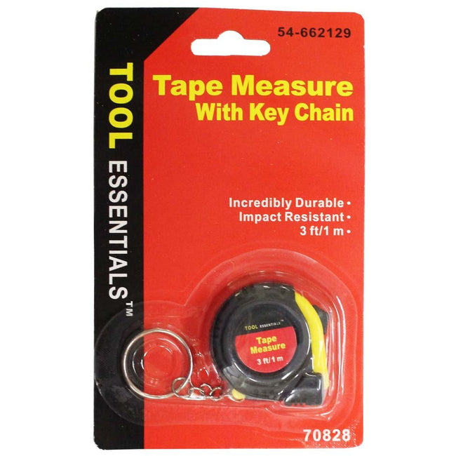 1-1/2 X 1-1/2 Inch Mini Tape Measure On A Key Ring (Pack of: 2) - TM17300R-YH-Z02 - ToolUSA