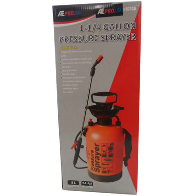 1-1/4 Gallon Capacity Pressure Sprayer Suitable For Many Applications, Made Of Polyethylene: GT51-125S-YT - GT51-125S-YT - ToolUSA