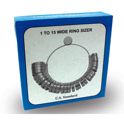 1-15 Ring Sizing 29 Piece Wide Band Set - TJ01-09755 - ToolUSA