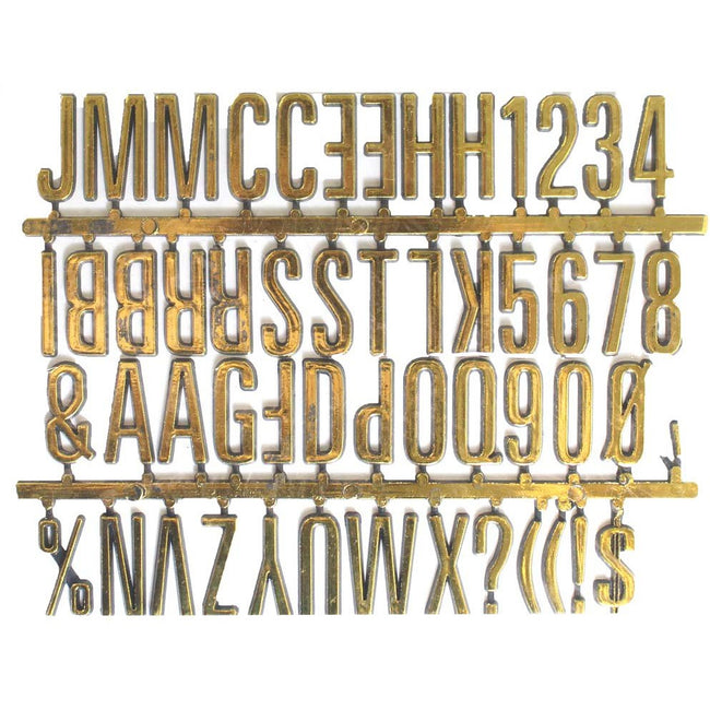 1 Inch Gold Plastic Numbers & Letters Self Adhesive Set - CR-28816 - ToolUSA