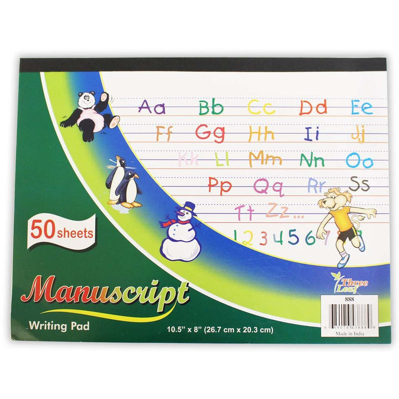 10-1/2 X 8 Inch, 50 Sheet Pad Of Manuscript Writing Paper For Young Students (Pack of: 2) - HK-46872-Z02 - ToolUSA