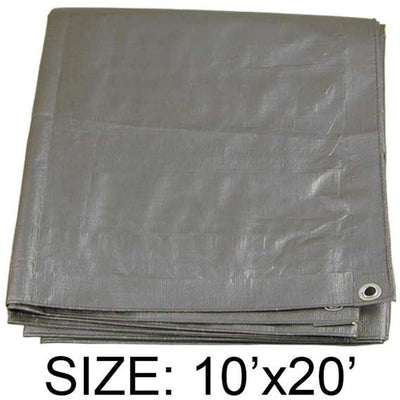 10 Feet x 20 Feet Multipurpose Silver - 9 Mil Laminated Pe Tarp - Waterproof, 165 Gsm - TS-31022 - ToolUSA