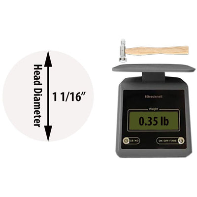 10 Inch Ball Pein Hammer With Mirror Finish Head and Solid Wood Handle - PH255-FT - ToolUSA