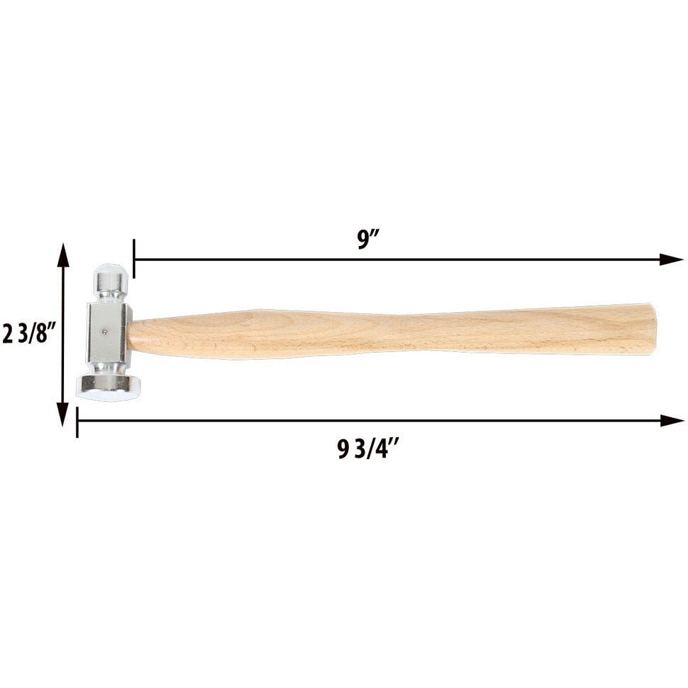 10 Inch Ball Pein Hammer With Mirror Finish Head and Solid Wood Handle - PH255-FT - ToolUSA