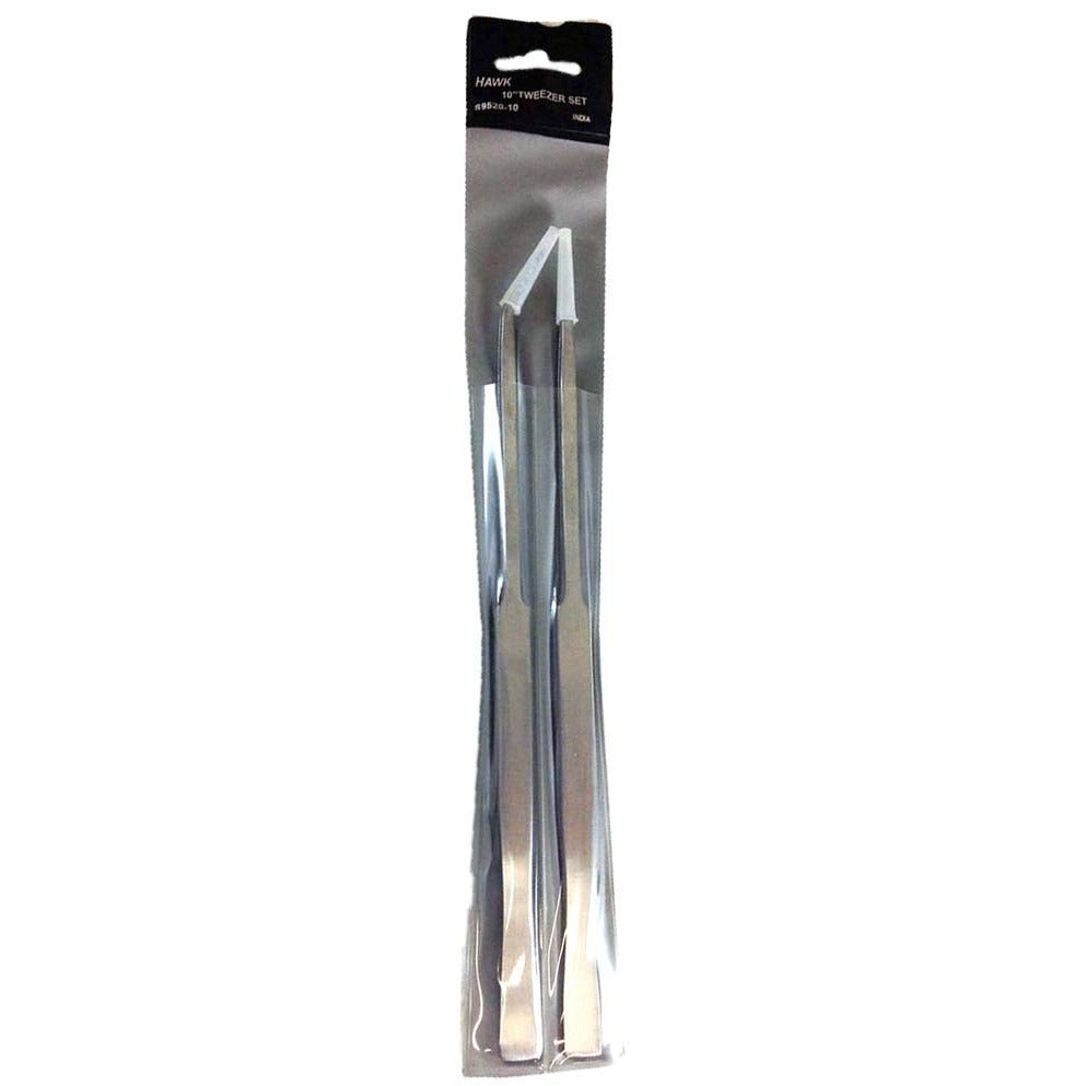 10 Inch Stainless Steel Pointed Tip Tweezers Set - S-009520 - ToolUSA