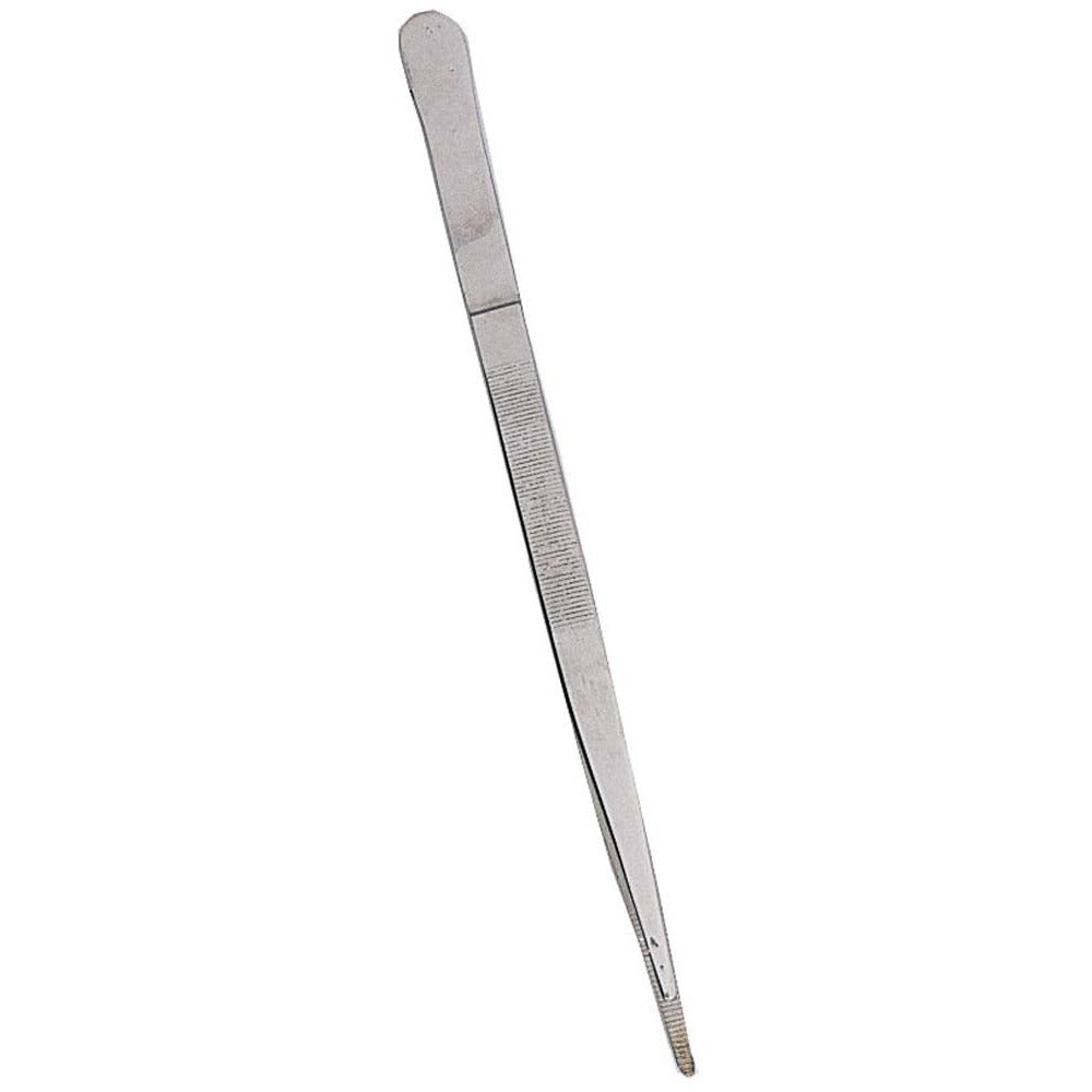 10 Inch Stainless Steel Straight Tip Tweezer With Textured Jaws And Handles - S1-08569 - ToolUSA