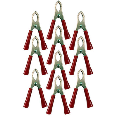 10 Piece 3-Inch Long #5 Battery Alligator Clips, Red Covered Handles - TE-04015 - ToolUSA