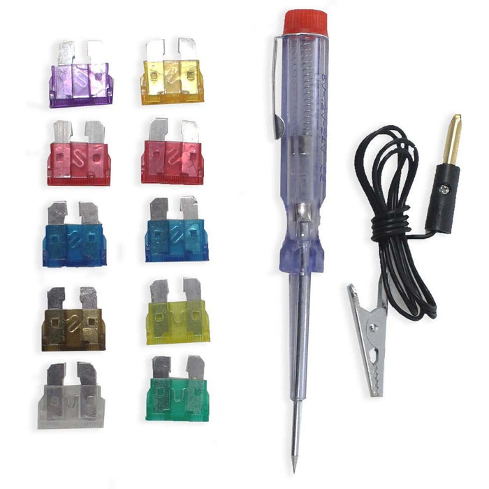 10 Piece Auto Fuse Variety - 2 Piece Tester - TE10-YH - ToolUSA