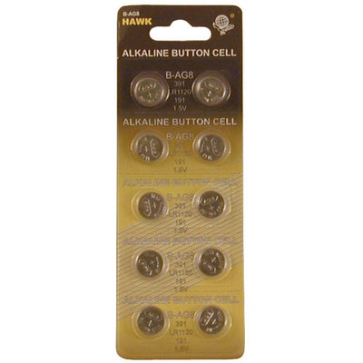 10 Piece Card Of Alkaline Button Cell Batteries - ToolUSA