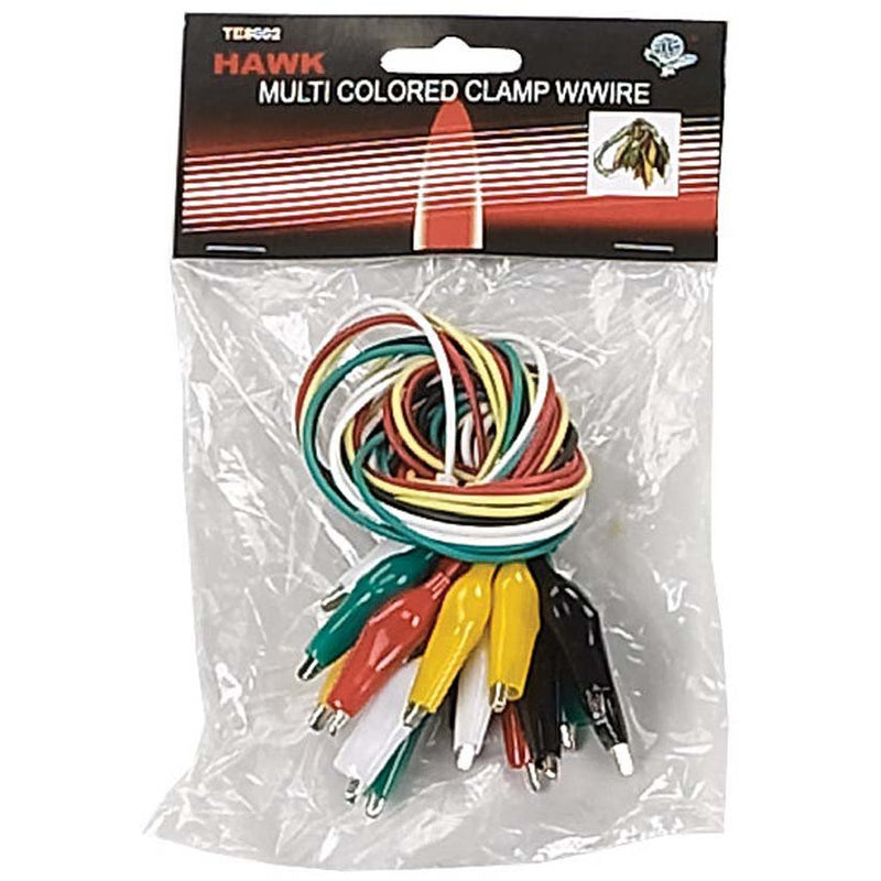 10 Piece Set Of Multi-Color Test Leads With Shrouded Clamps. - TE-18002 - ToolUSA