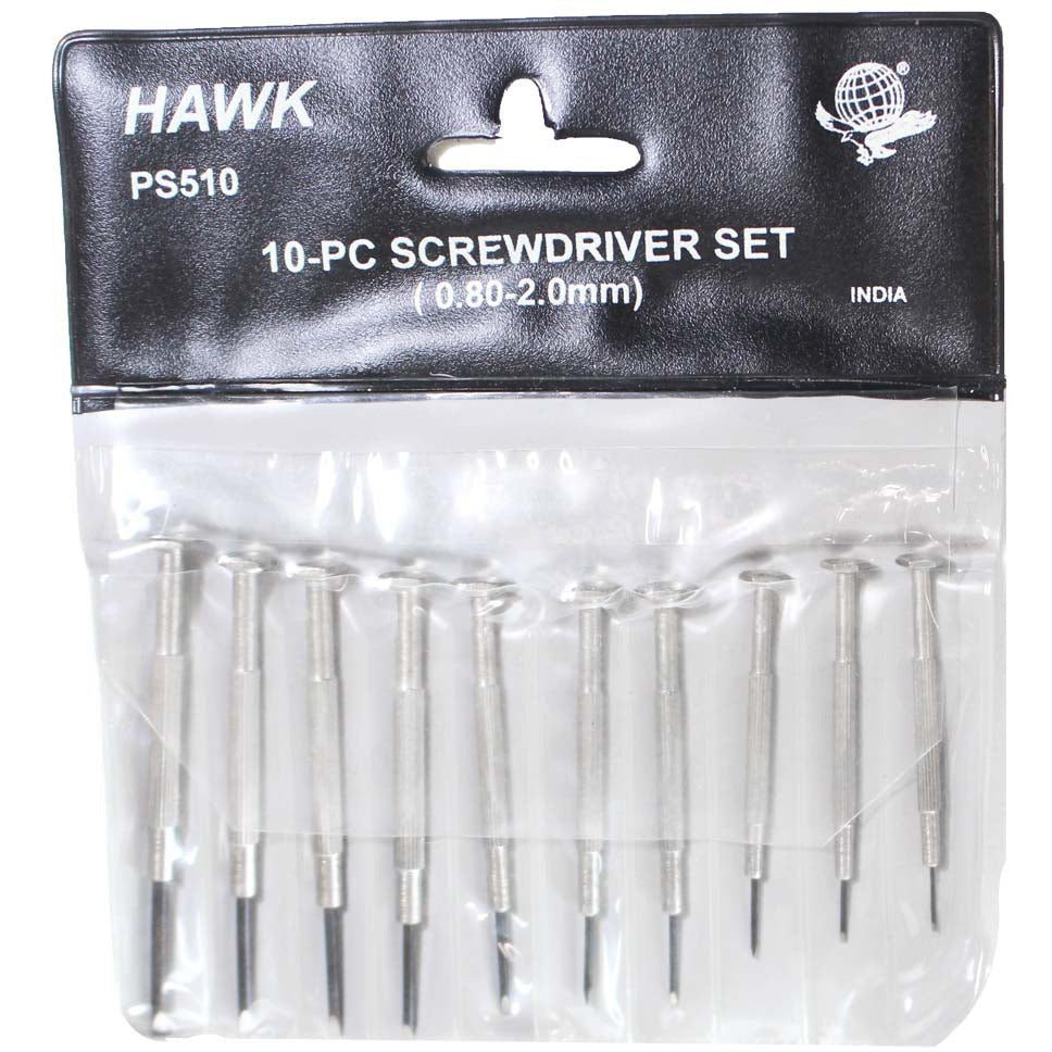 10 Piece Slotted Precision Screwdriver Set - PS-00510 - ToolUSA